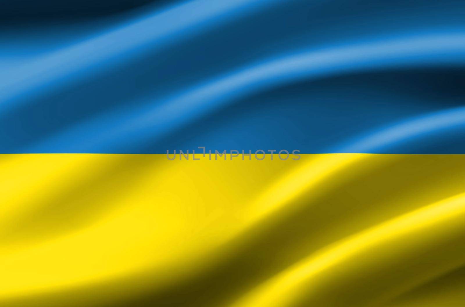 close up waving flag of Ukraine. flag symbols of Ukraine. by C_Aphirak