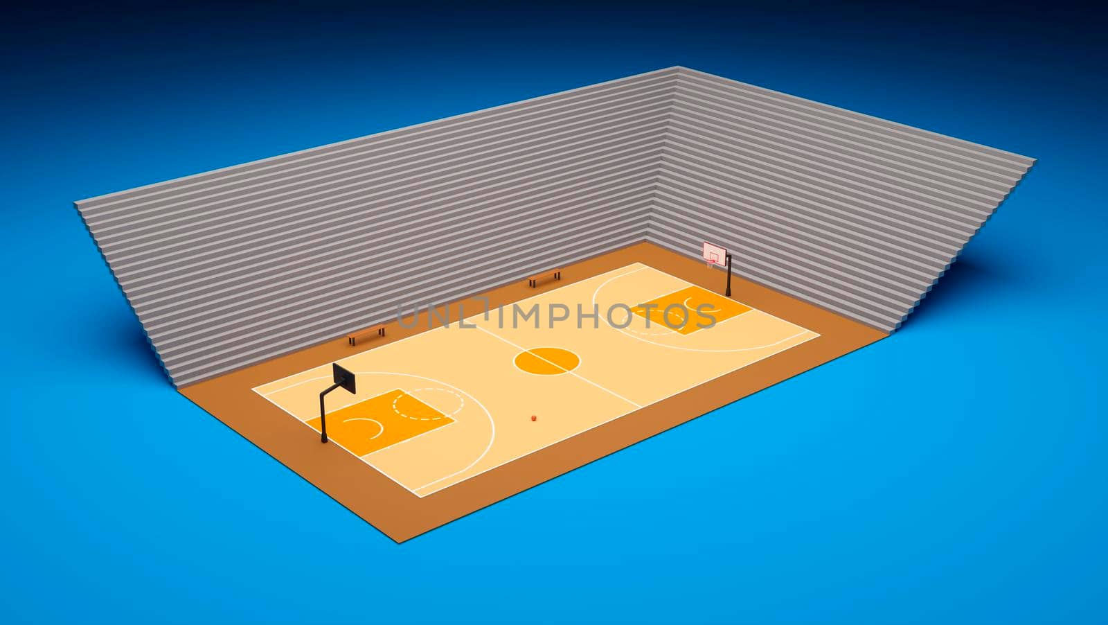 Basketball court. Sport team concept.3d rendering. by raferto1973