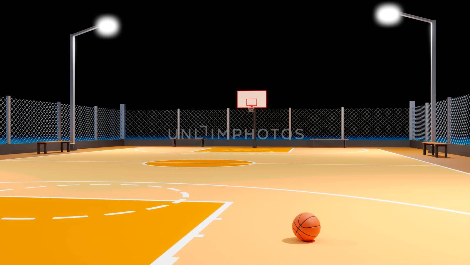 Street basketball court. Sport team concept.3d rendering. by raferto1973