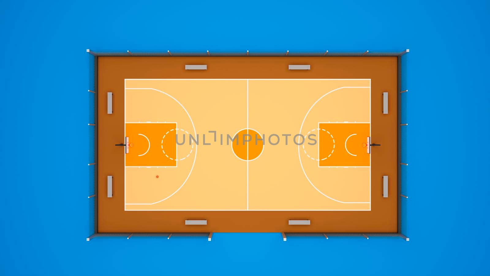 Street basketball court. Sport team concept.3d illustration.