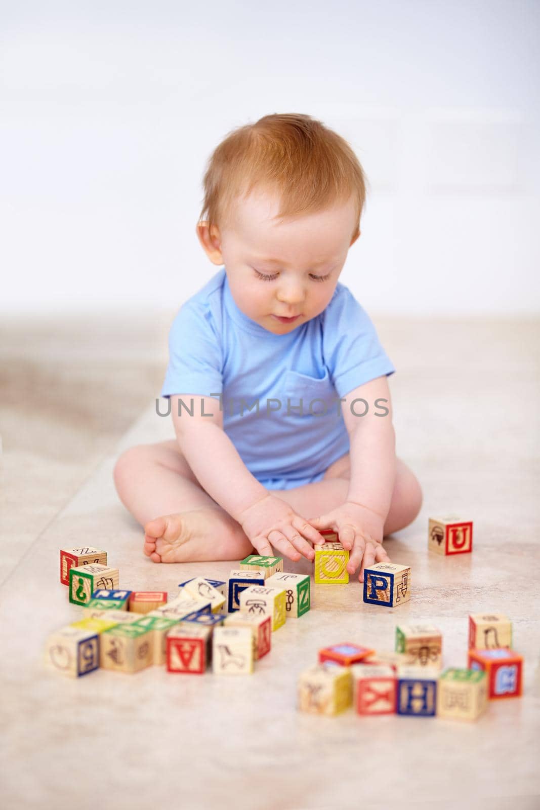 Shot of an adorable baby boy in his home.