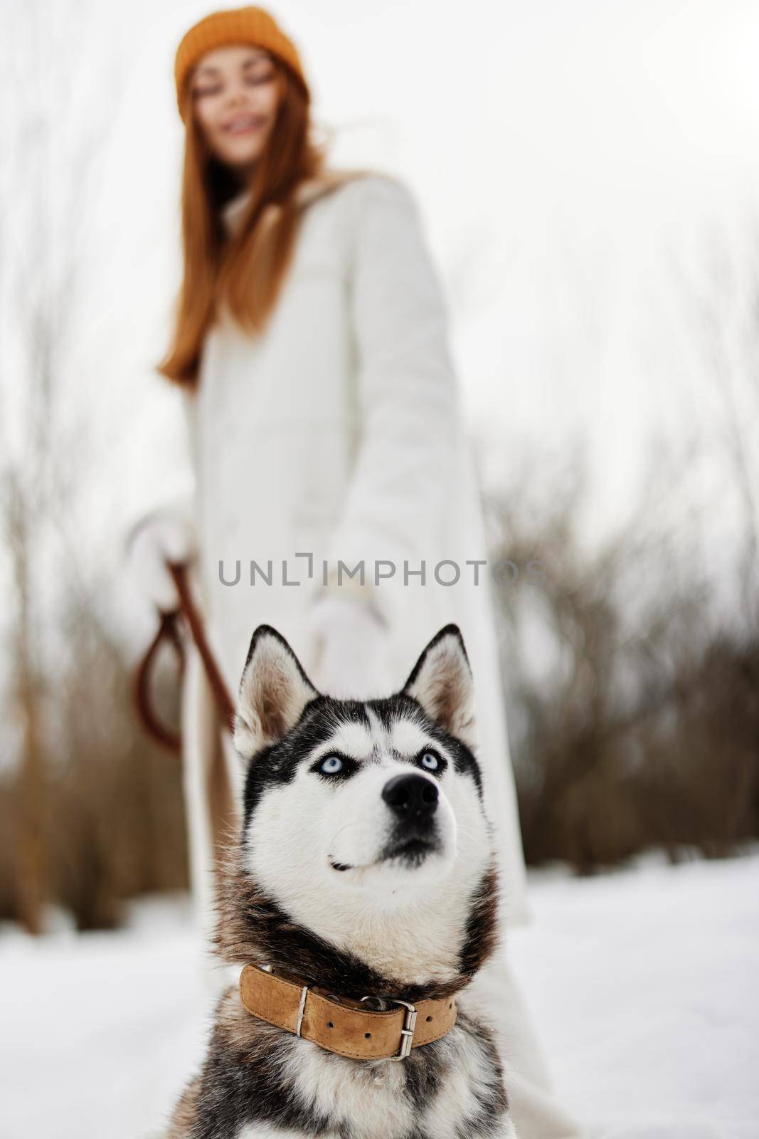 cheerful woman winter landscape walk friendship Lifestyle by SHOTPRIME