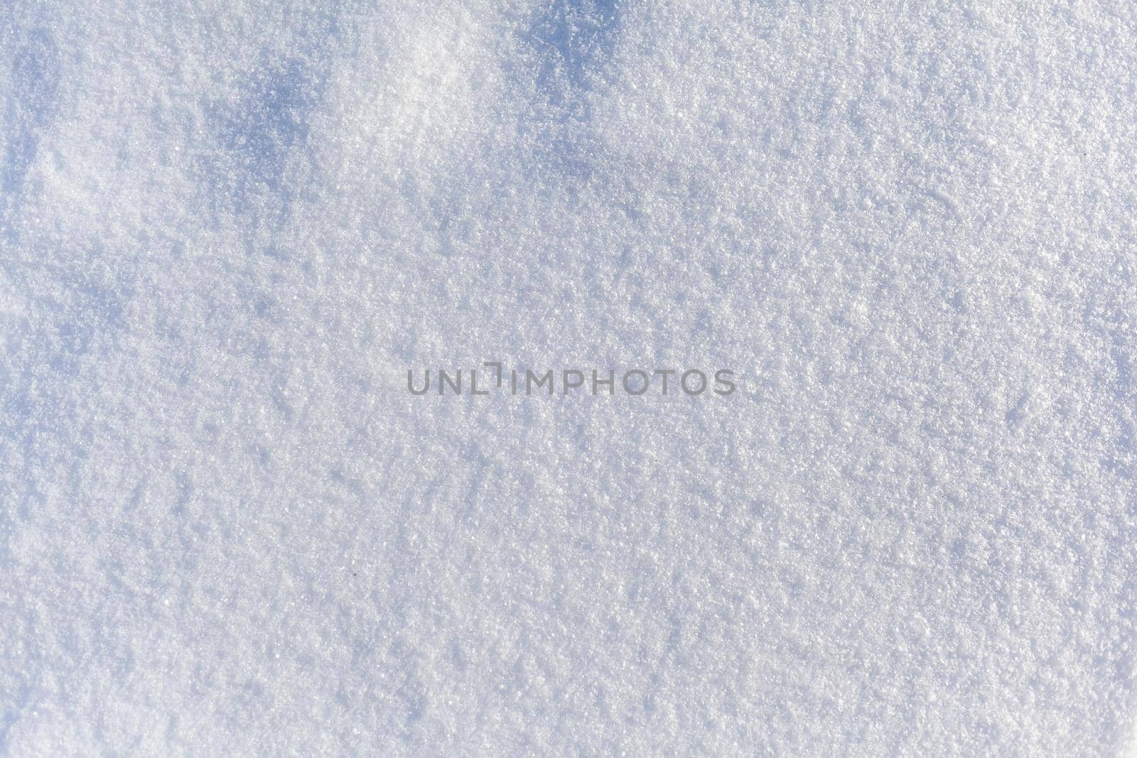 Clean, white snow close-up. Winter background. Snow surface. Fresh fluffy white snow texture.White snowflakes. High quality photo