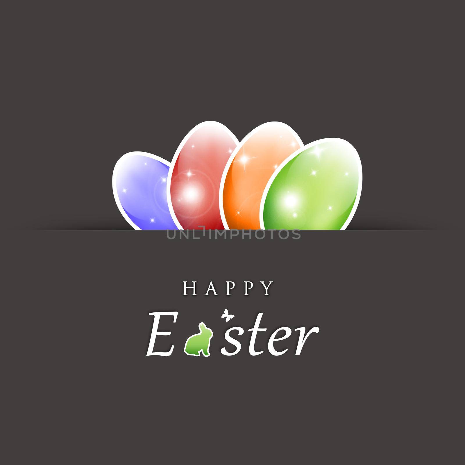 Beautiful Easter background with Easter rabbit. 3d illustration by Taut
