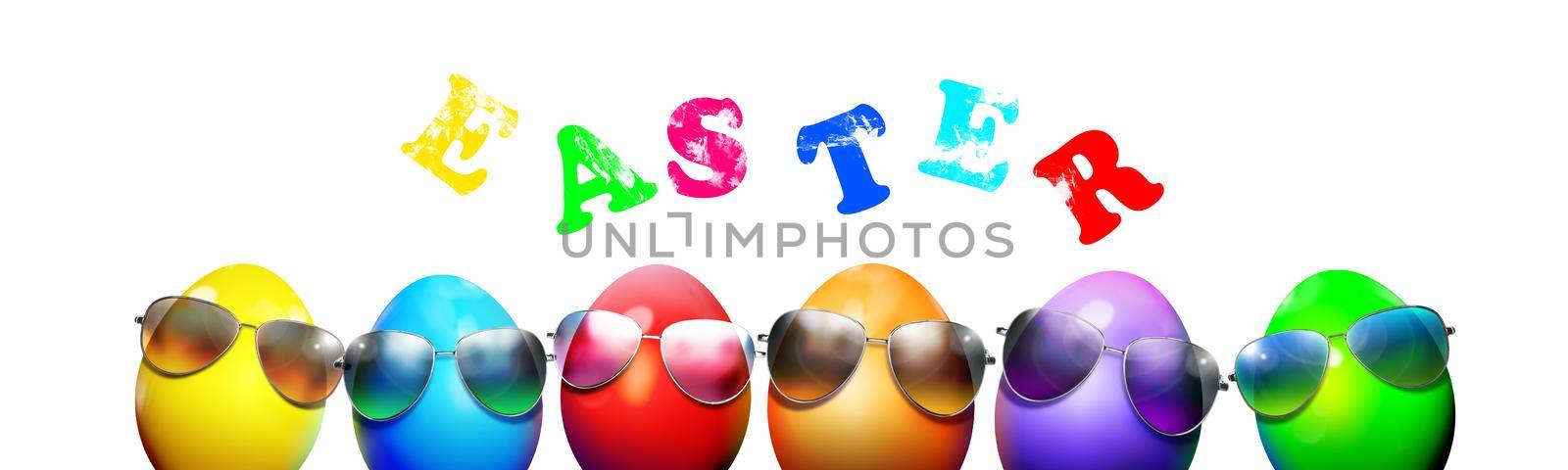 Easter composition with eggs. Festive decoration. Happy Easter.