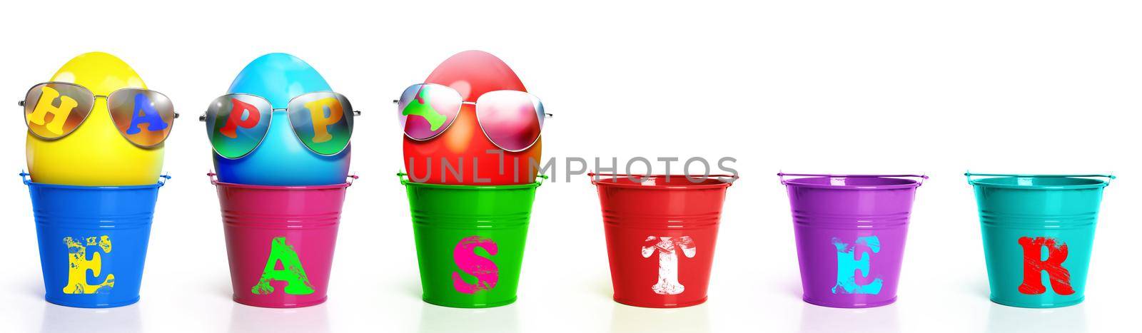 Easter composition with eggs. Festive decoration. Happy Easter.