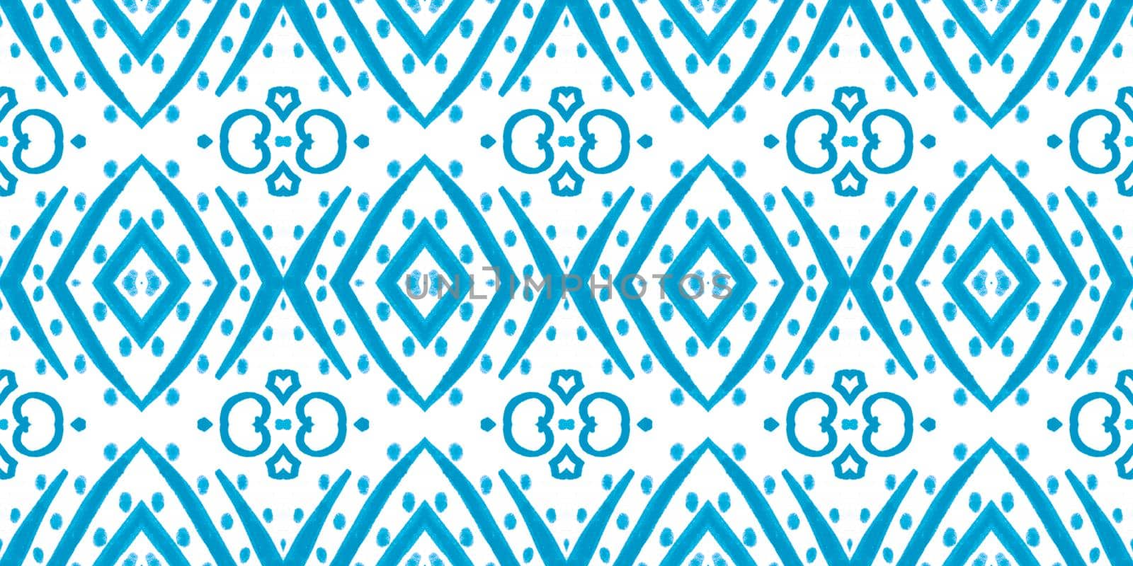 Dutch blue mosaic. Mexican traditional fabric. Talavera italian background. Floral tile ceramic. Watercolor majolica ornament. Vintage spanish design. Seamless Dutch blue texture.