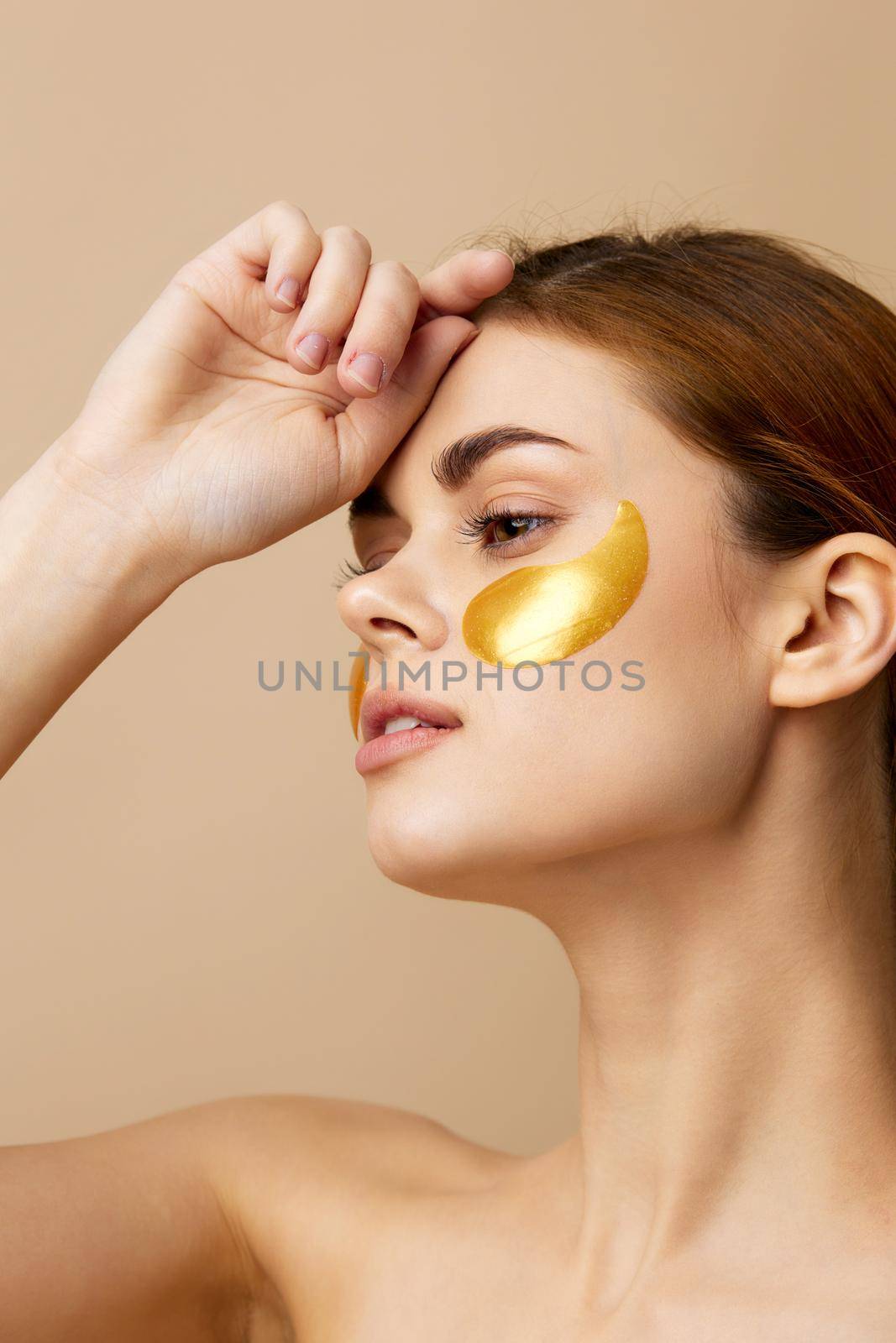 portrait woman skin care face patches bare shoulders hygiene close-up Lifestyle by SHOTPRIME