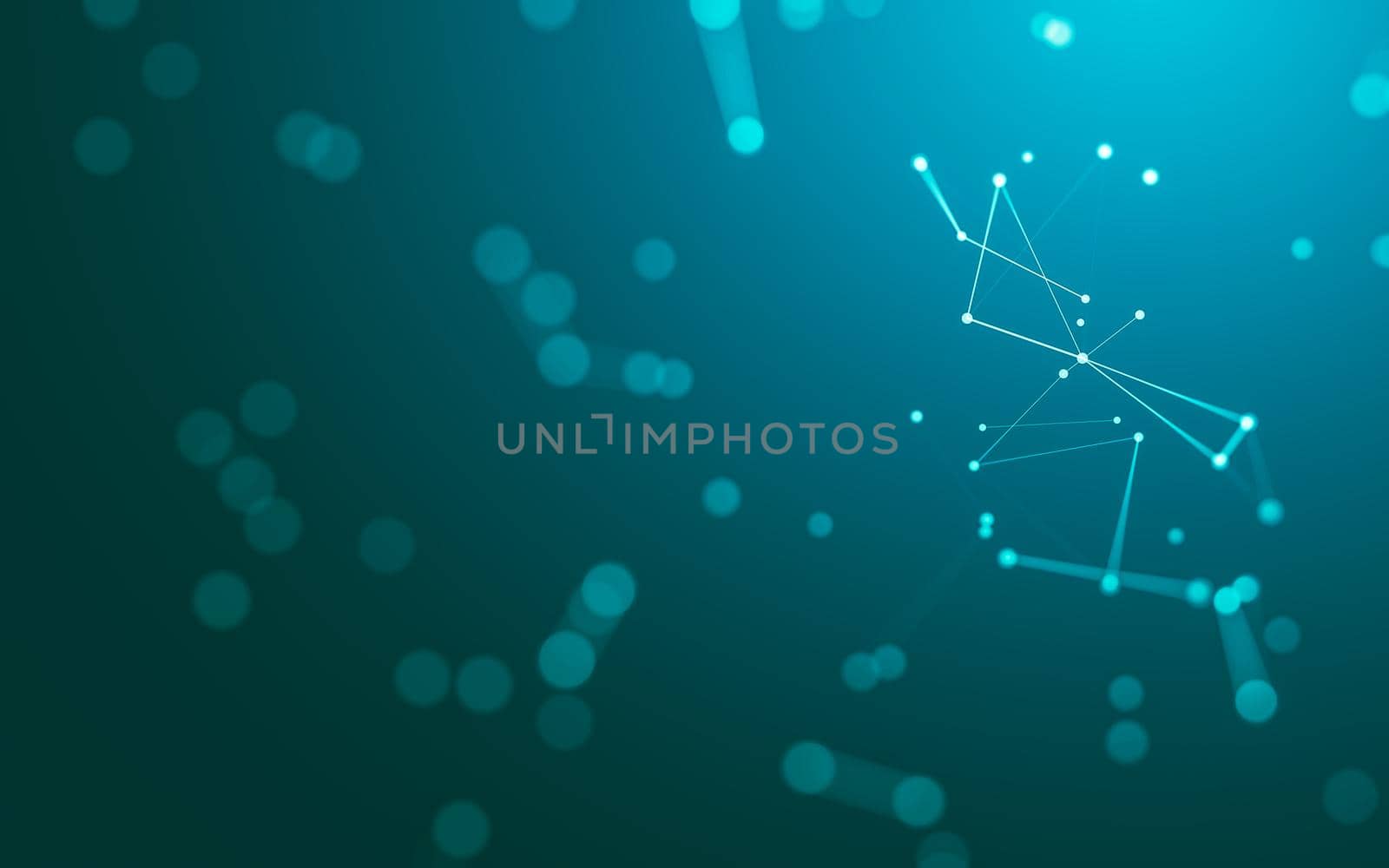 Abstract background. Molecules technology with polygonal shapes, connecting dots and lines. Connection structure. Big data visualization.