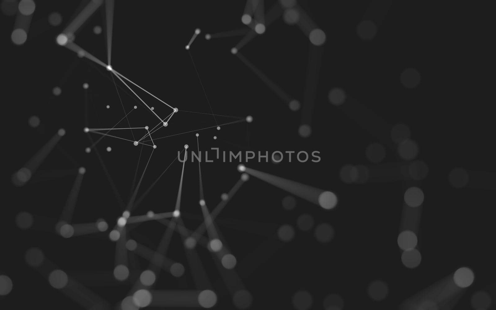 Abstract background. Molecules technology with polygonal shapes, connecting dots and lines. Connection structure. Big data visualization. 