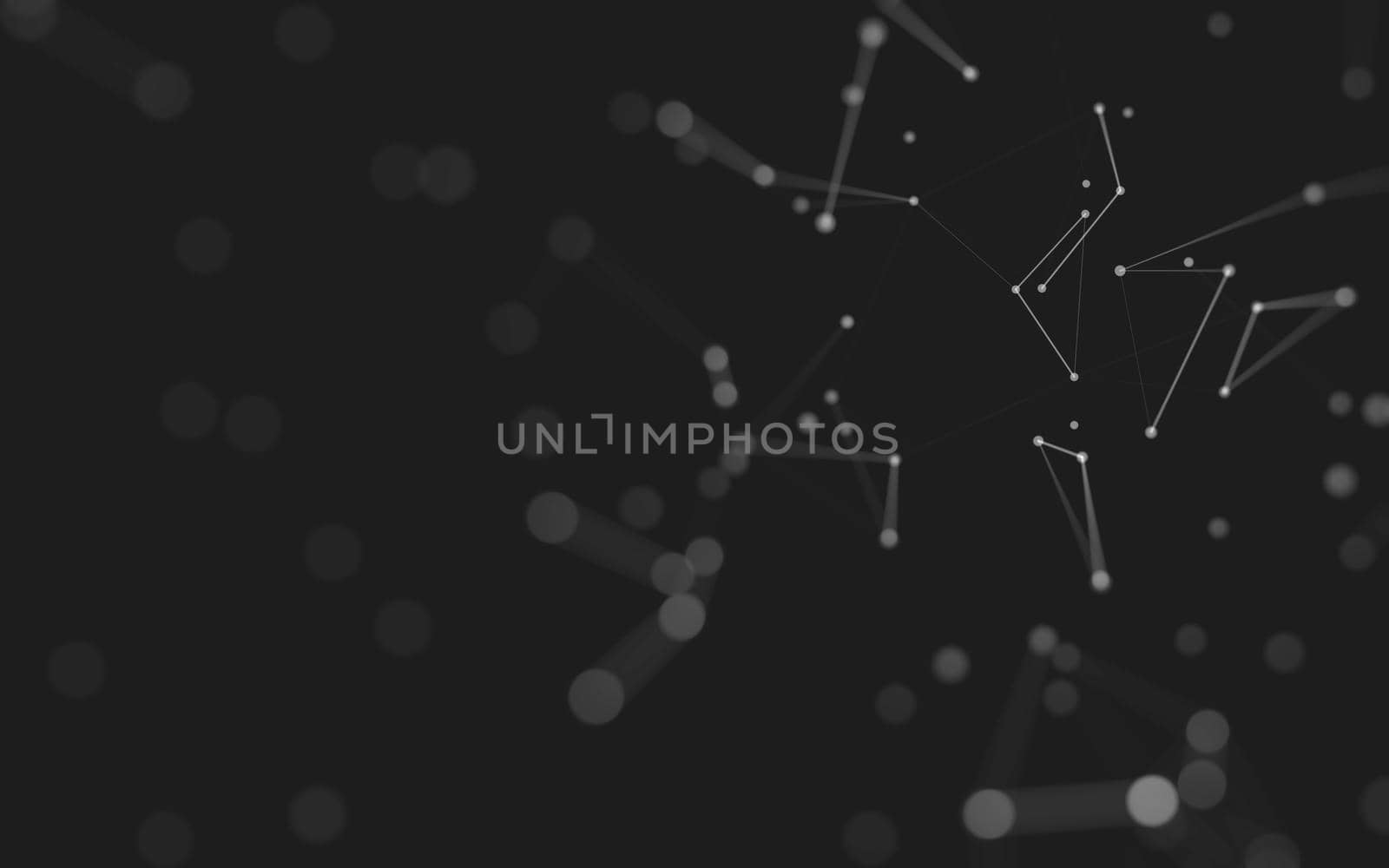 Abstract background. Molecules technology with polygonal shapes, connecting dots and lines. Connection structure. Big data visualization. 