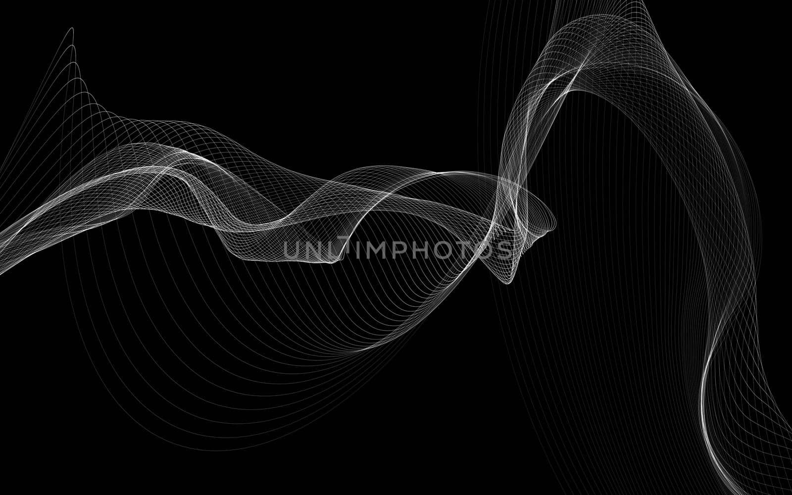 Dark abstract background with a glowing abstract waves by teerawit