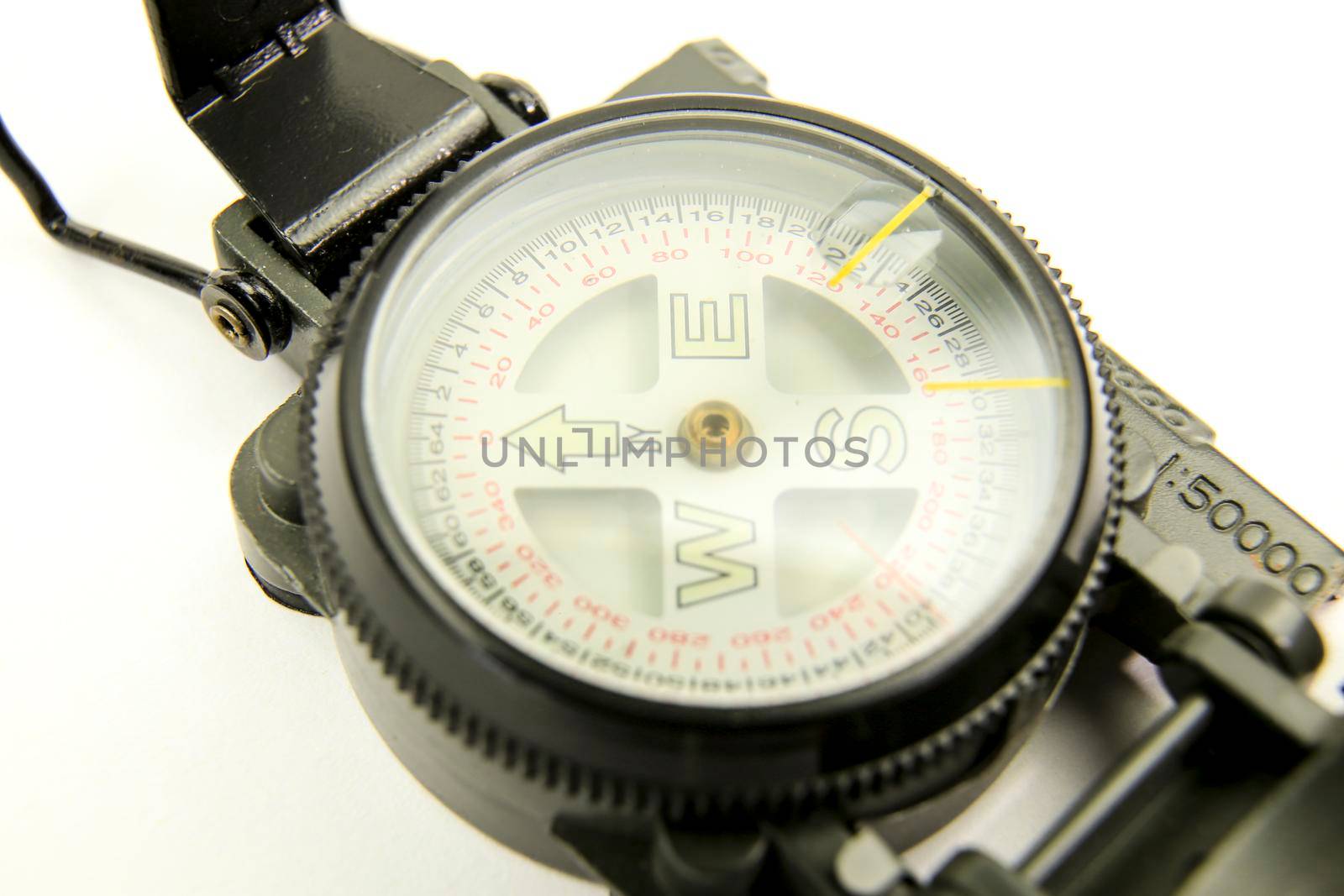 Nice Military green compass on white background