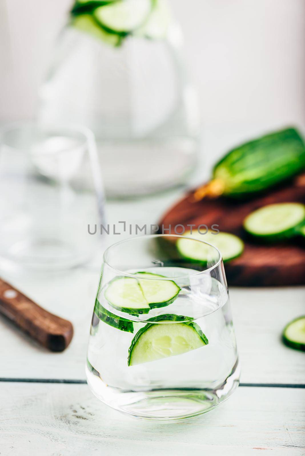 Detox water with sliced cucumber by Seva_blsv