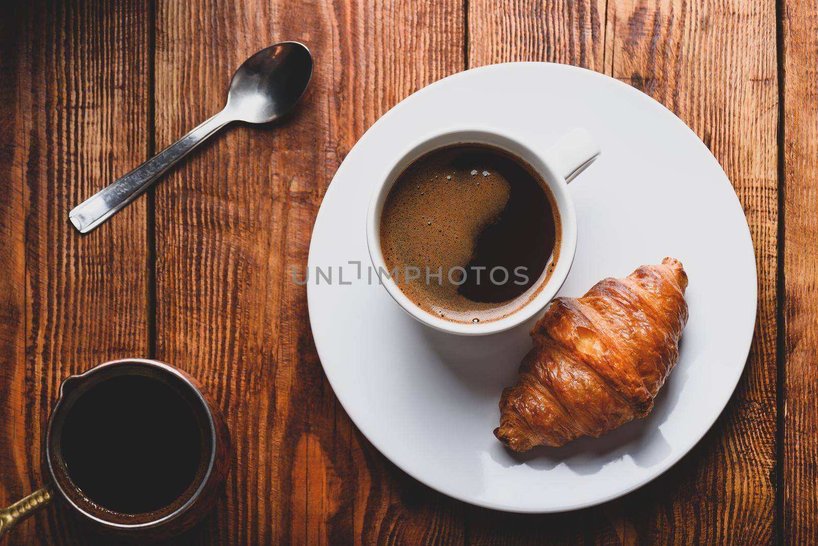 Fresh Croissant and Cup of Coffee  by Seva_blsv