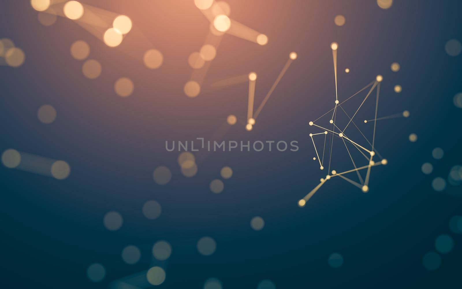 Abstract background. Molecules technology with polygonal shapes, connecting dots and lines. Connection structure. Big data visualization.  by teerawit