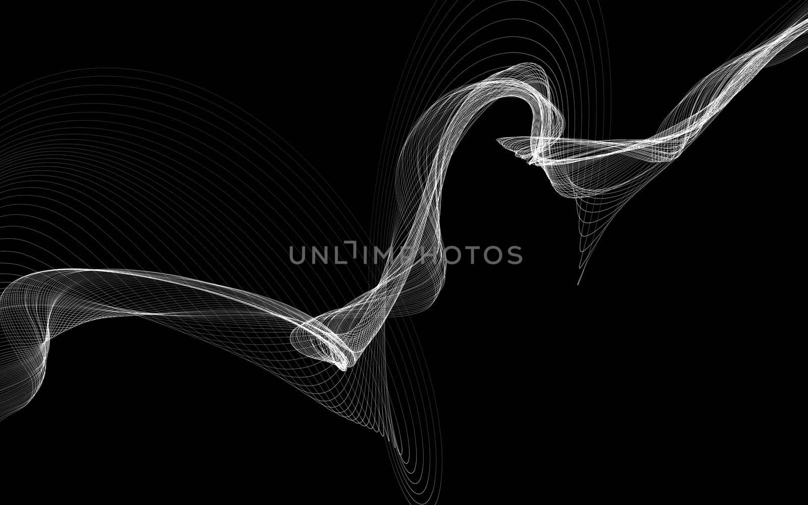 Dark abstract background with a glowing abstract waves, abstract background