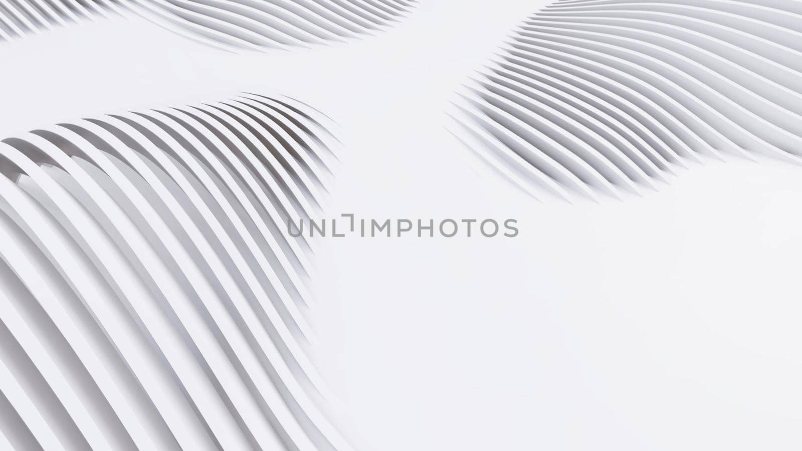 Abstract Curved Shapes. White Circular Background. Abstract background. 3d illustration