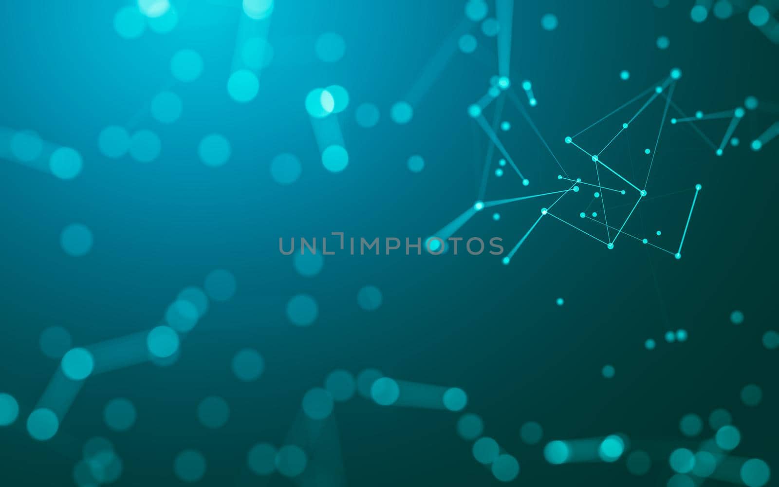 Abstract background. Molecules technology with polygonal shapes, connecting dots and lines. Connection structure. Big data visualization.  by teerawit