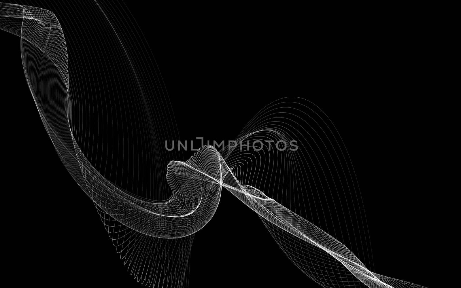 Dark abstract background with a glowing abstract waves, abstract background