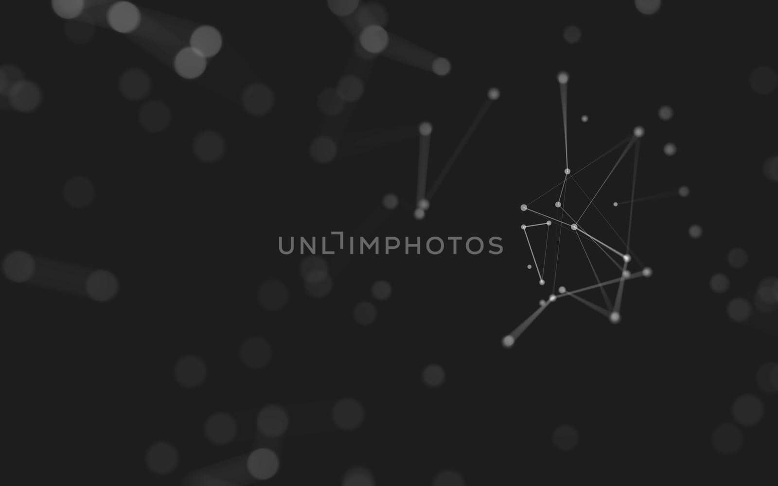 Abstract background. Molecules technology with polygonal shapes, connecting dots and lines. Connection structure. Big data visualization. 