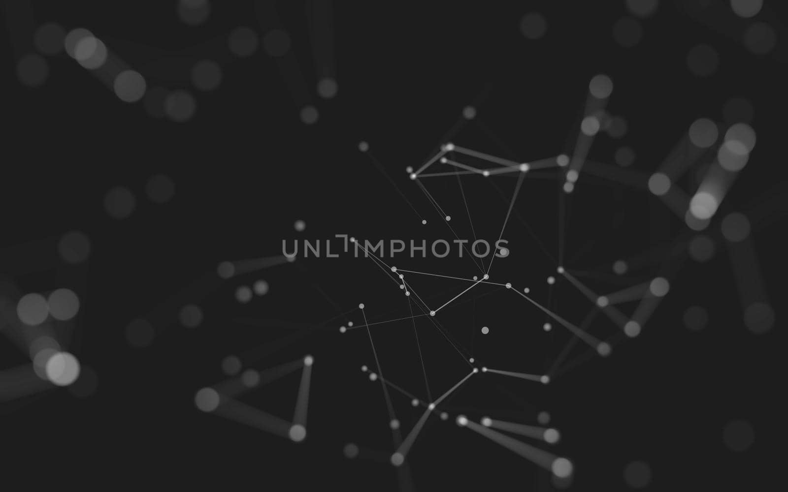 Abstract background. Molecules technology with polygonal shapes, connecting dots and lines. Connection structure. Big data visualization. 