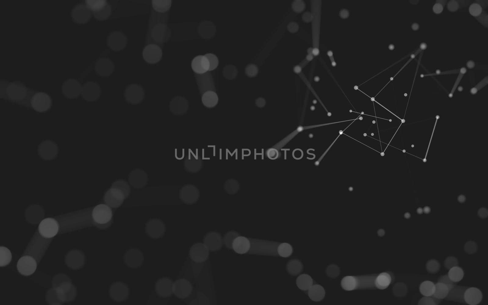 Abstract background. Molecules technology with polygonal shapes, connecting dots and lines. Connection structure. Big data visualization. 