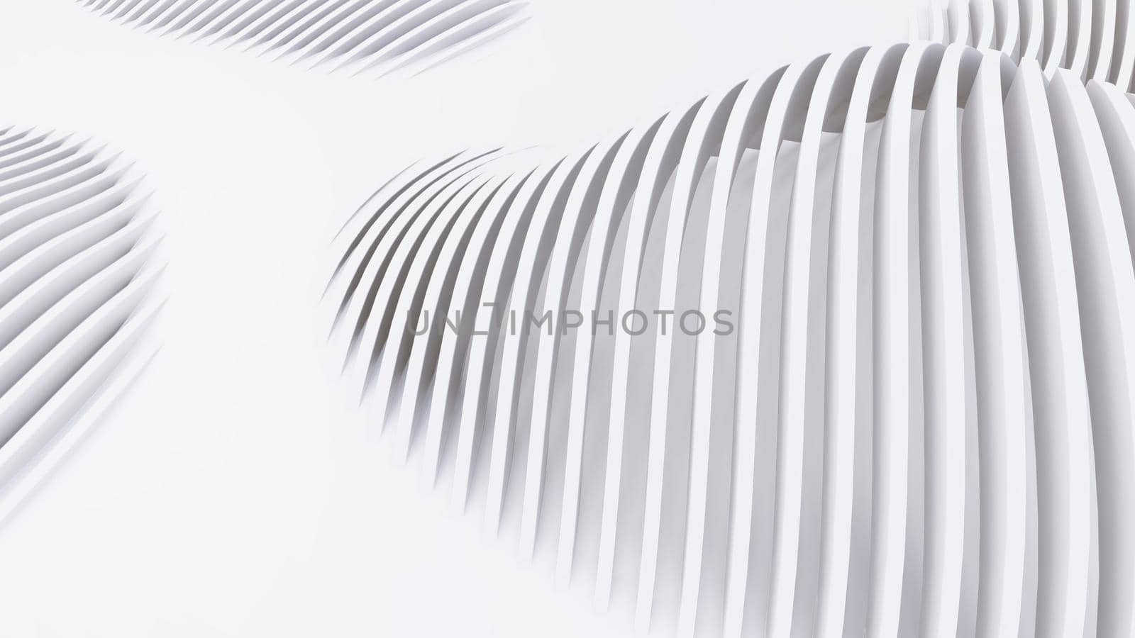 Abstract Curved Shapes. White Circular Background. Abstract background. 3d illustration