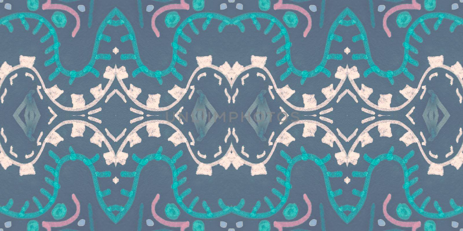 Mosaic pattern. Geometric oriental ceramic. Vintage grunge arabesque texture. Art Watercolor mosaic pattern. Seamless decorative repeat. Modern ethnic wallpaper. Watercolor mosaic pattern.