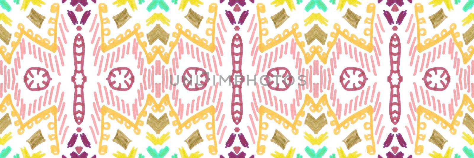 Watercolor mosaic. Abstract geometric ethnic ornament. by YASNARADA