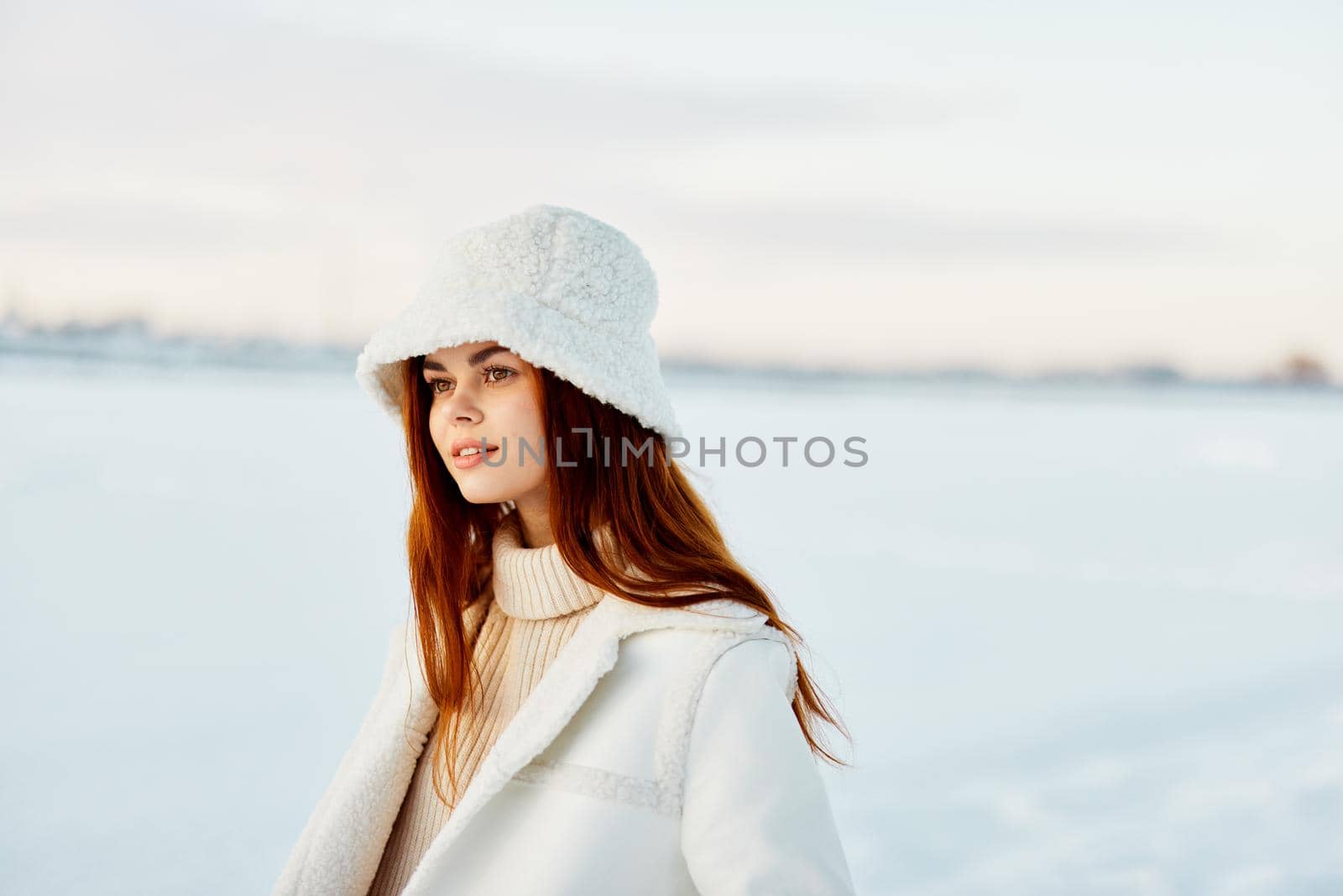 woman winter weather snow posing nature rest Lifestyle by SHOTPRIME