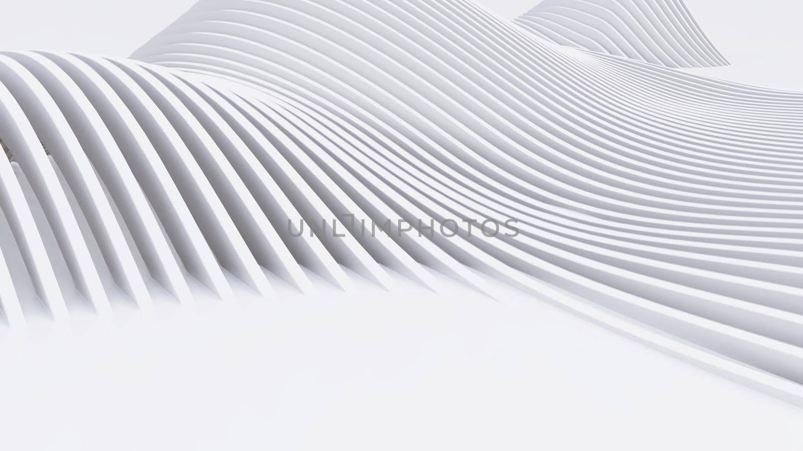 Abstract Curved Shapes. White Circular Background. Abstract background. 3d illustration