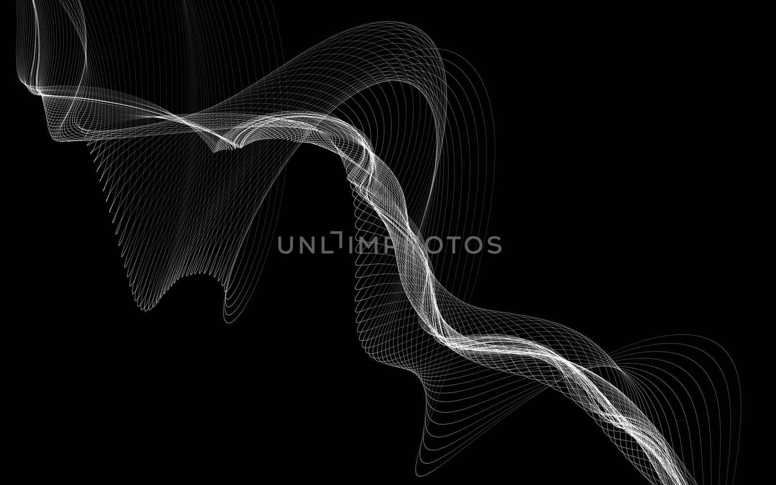 Dark abstract background with a glowing abstract waves, abstract background