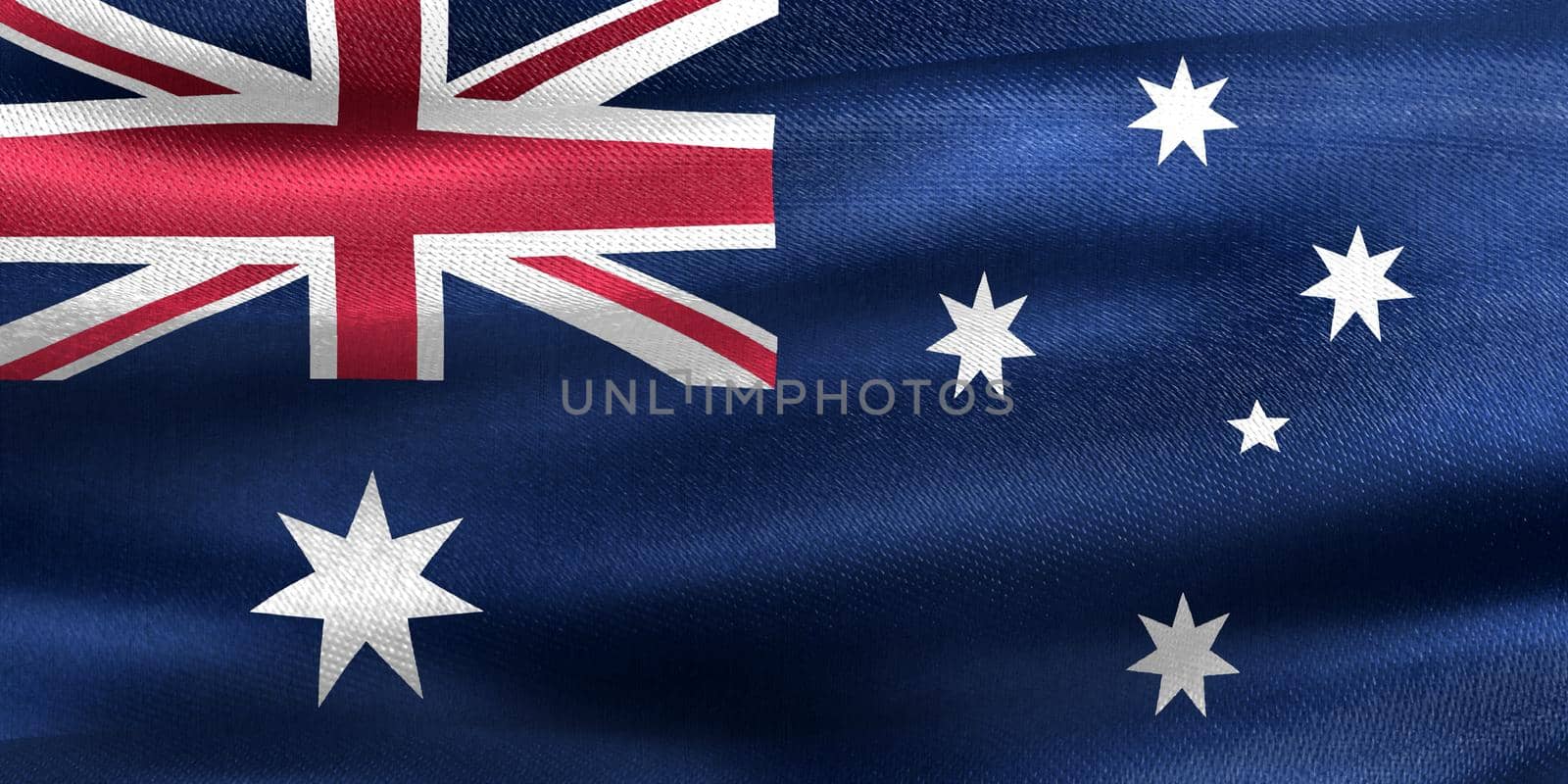 Australia flag - realistic waving fabric flag