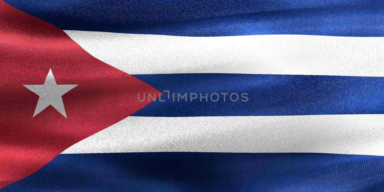 Cuba flag - realistic waving fabric flag by MP_foto71