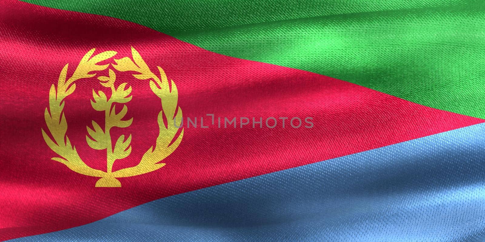 Eritrea flag - realistic waving fabric flag by MP_foto71