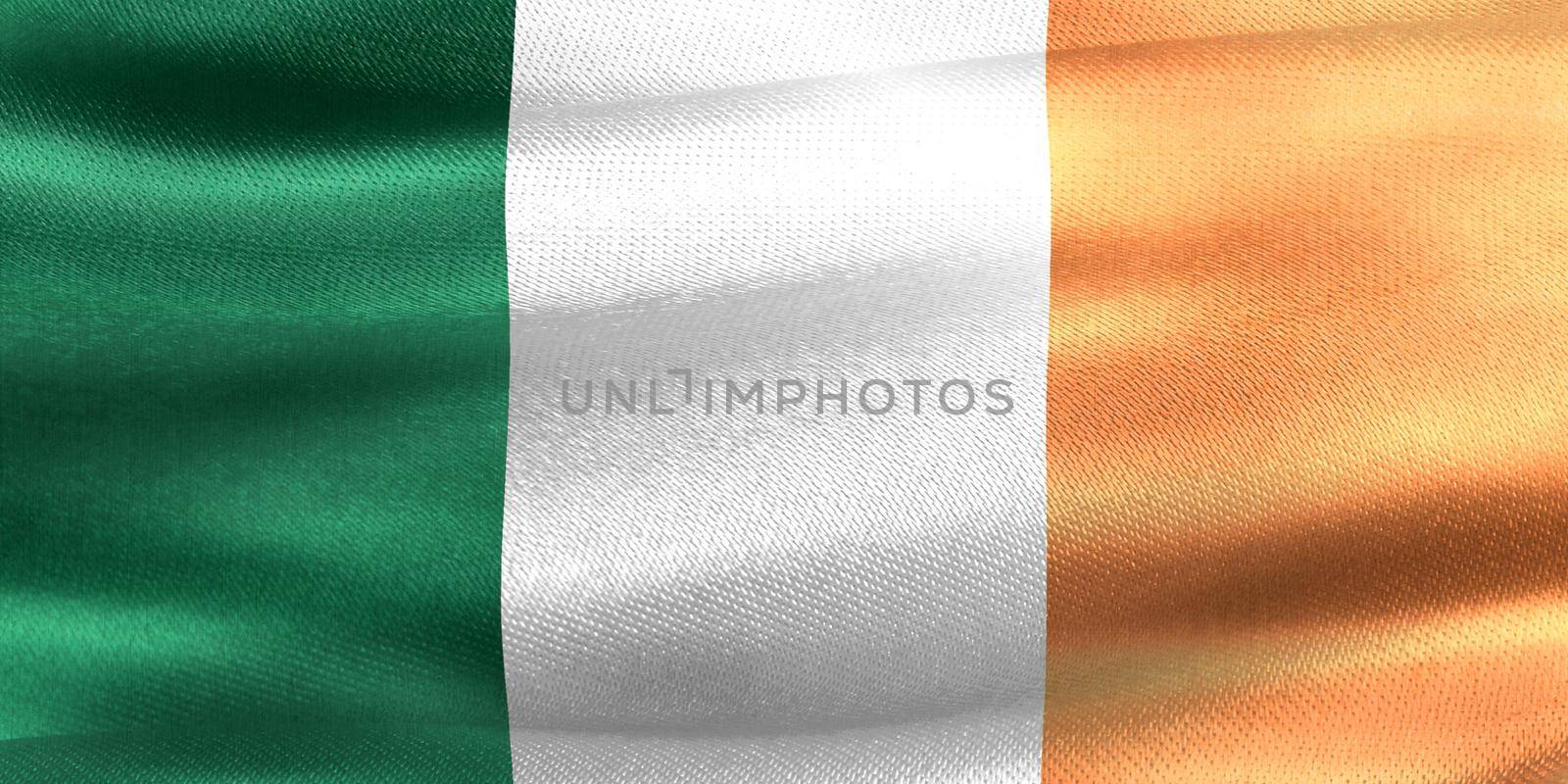 Ireland flag - realistic waving fabric flag