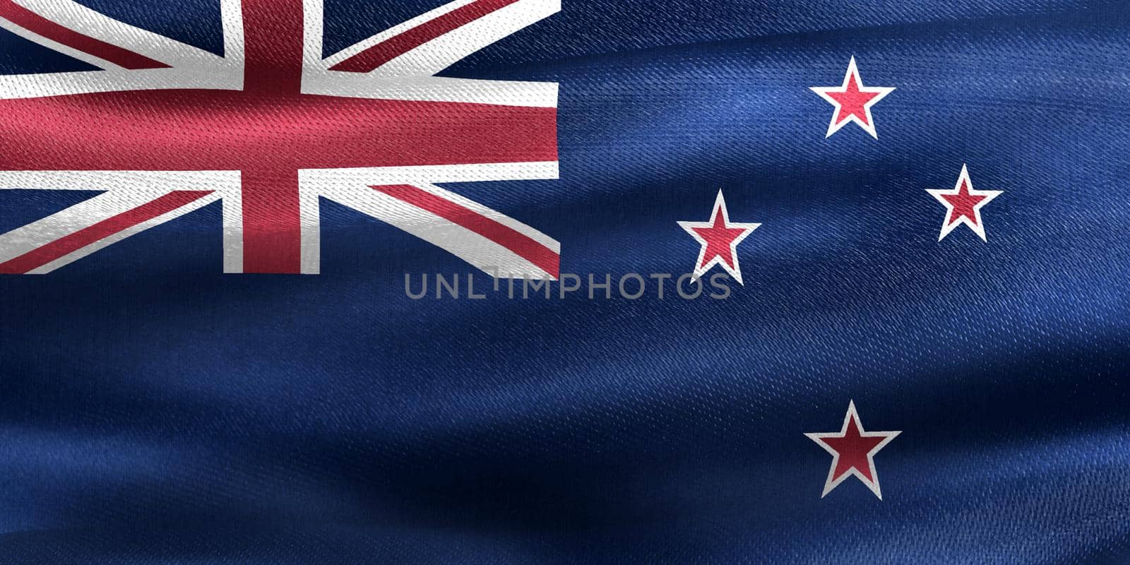 New Zealand flag - realistic waving fabric flag