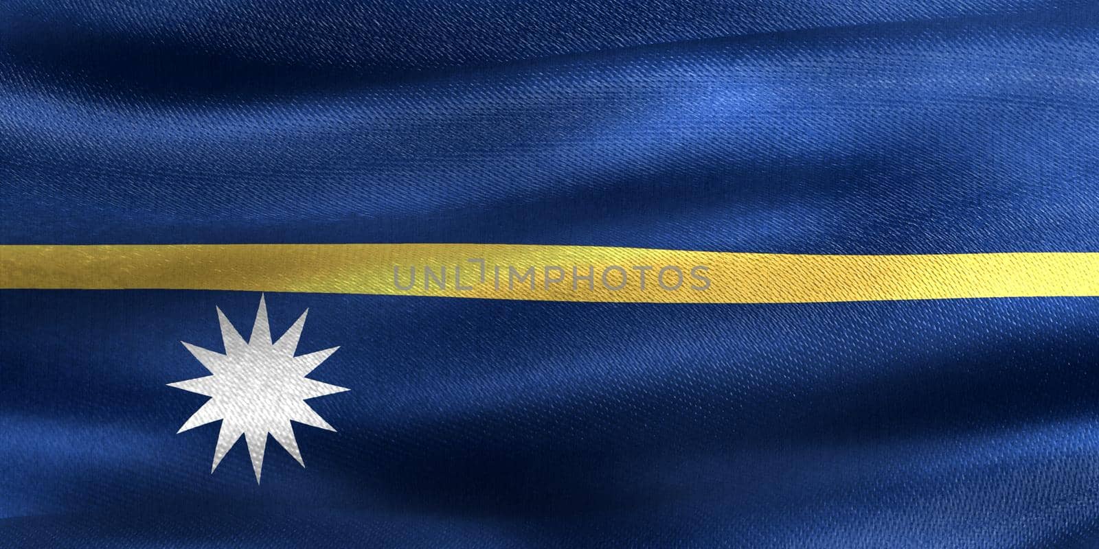 3D-Illustration of a Nauru flag - realistic waving fabric flag by MP_foto71