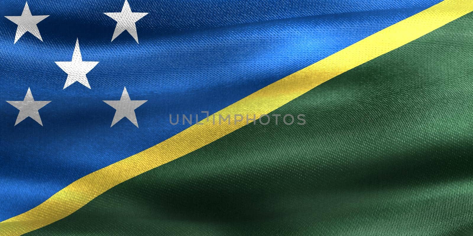 Solomon Islands flag - realistic waving fabric flag