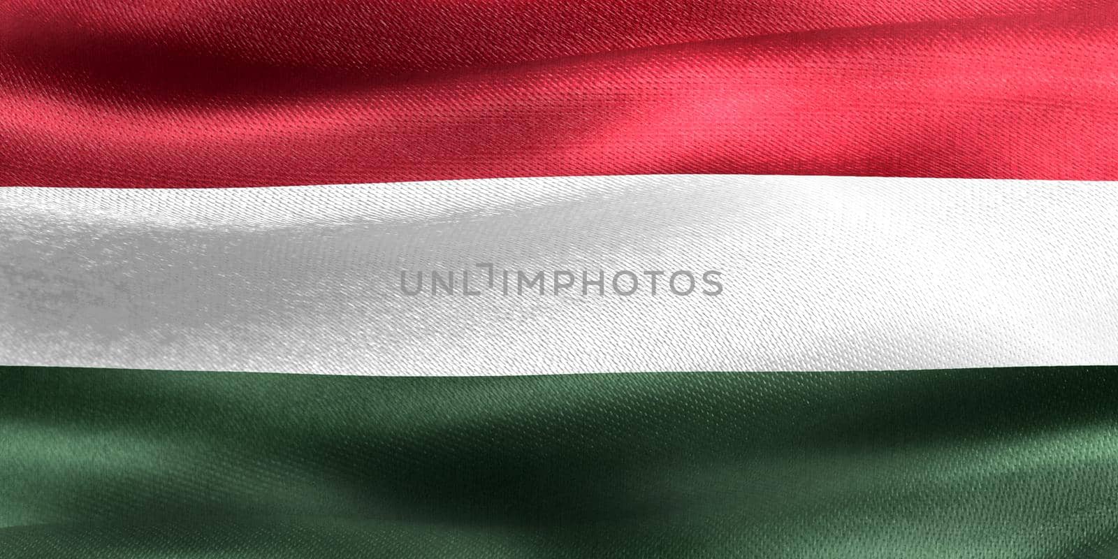 Hungary flag - realistic waving fabric flag