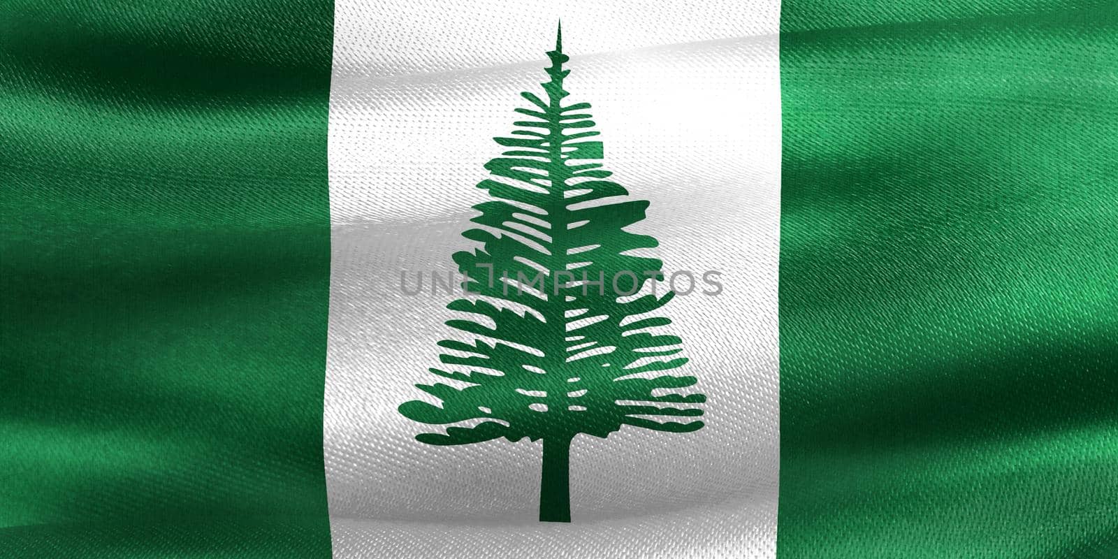 3D-Illustration of a Norfolk Island flag - realistic waving fabric flag by MP_foto71