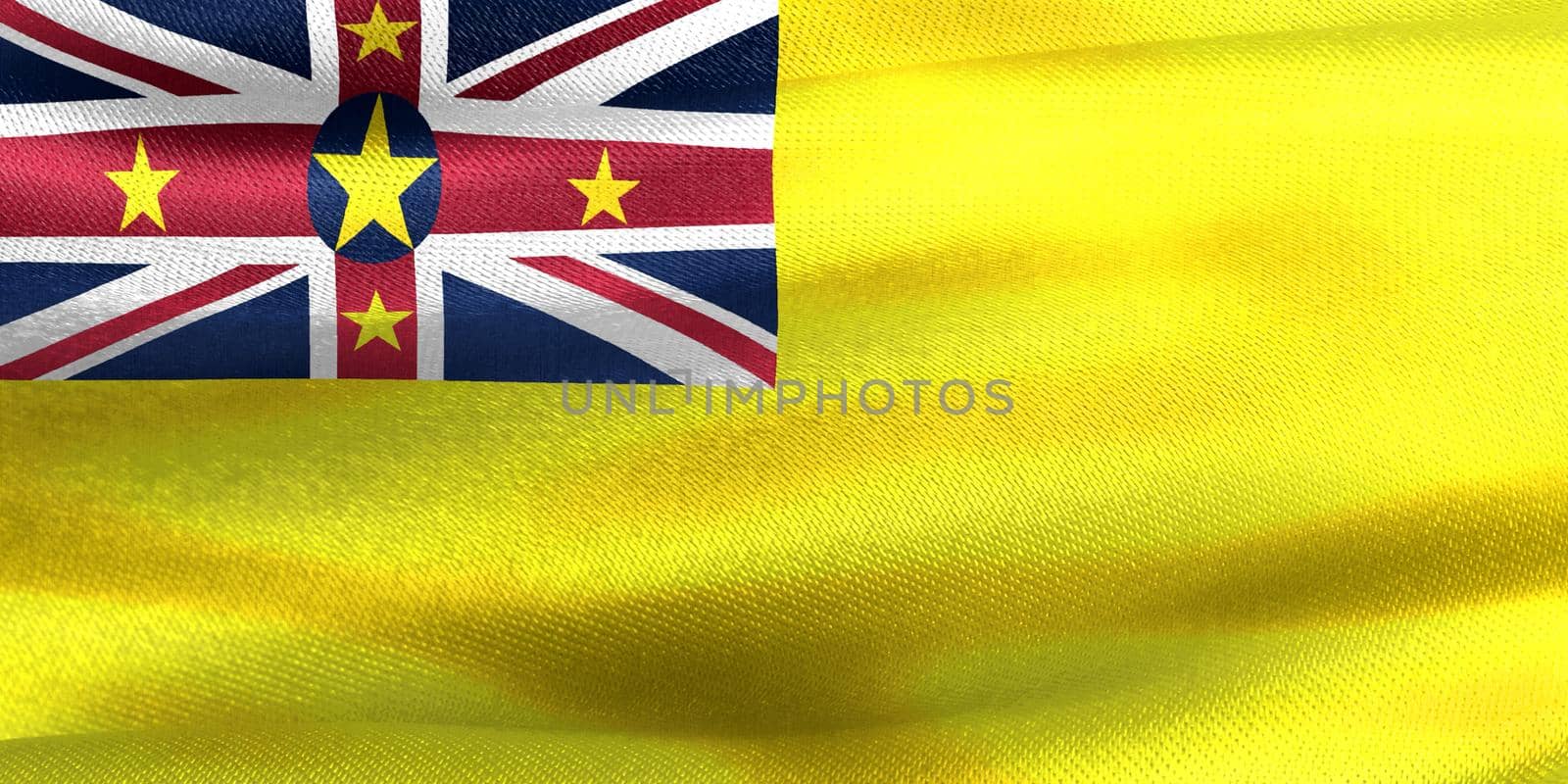 3D-Illustration of a Niue flag - realistic waving fabric flag by MP_foto71