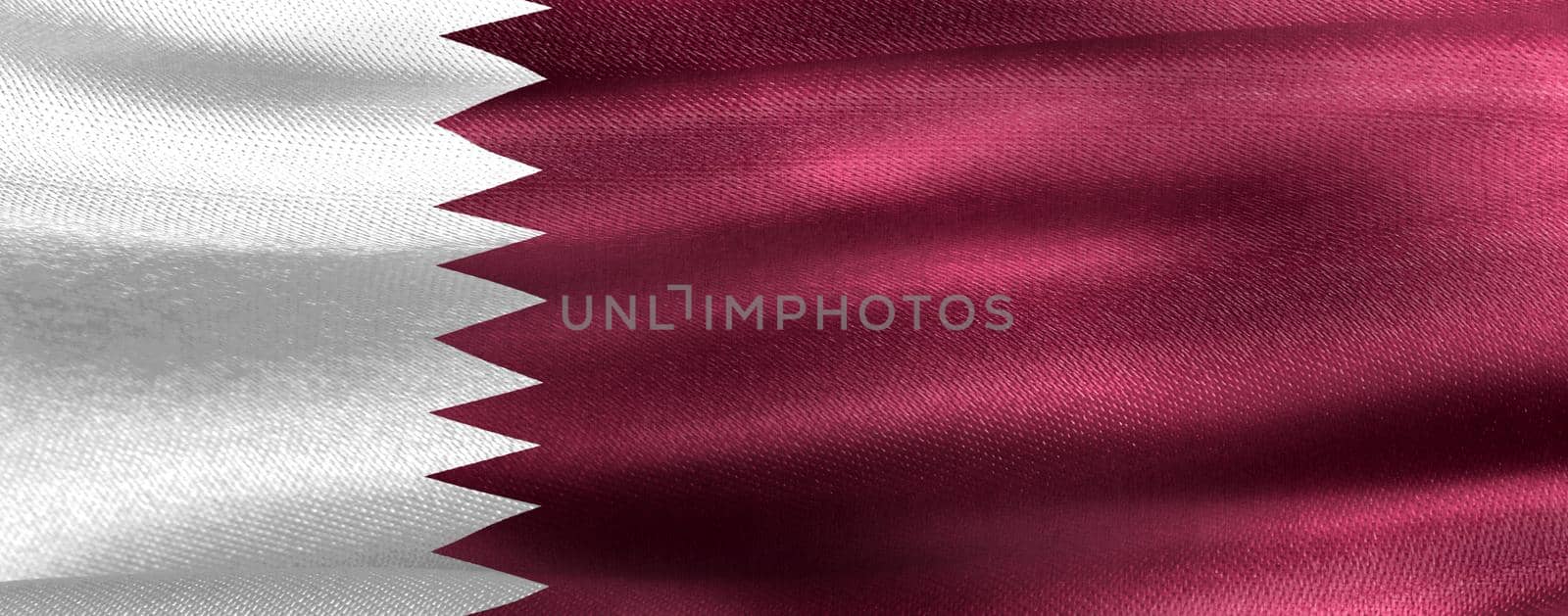 3D-Illustration of a Qatar flag - realistic waving fabric flag by MP_foto71