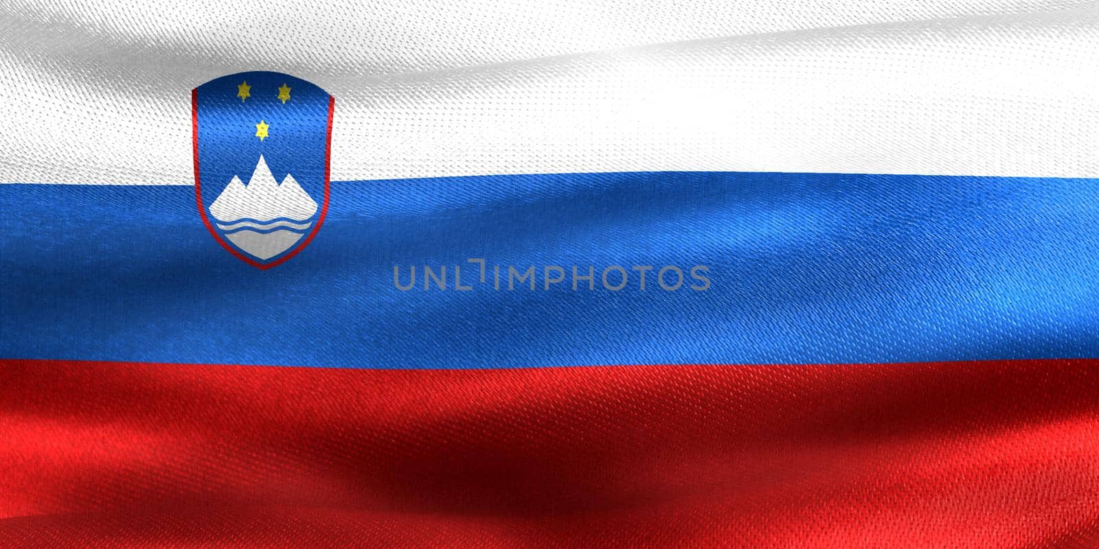 3D-Illustration of a Slovenia flag - realistic waving fabric flag by MP_foto71