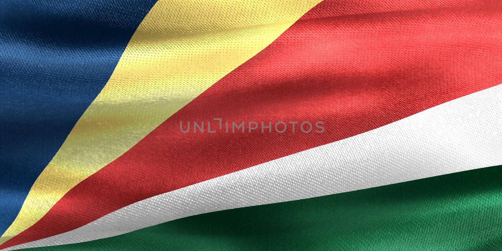 3D-Illustration of a Seychelles flag - realistic waving fabric flag by MP_foto71