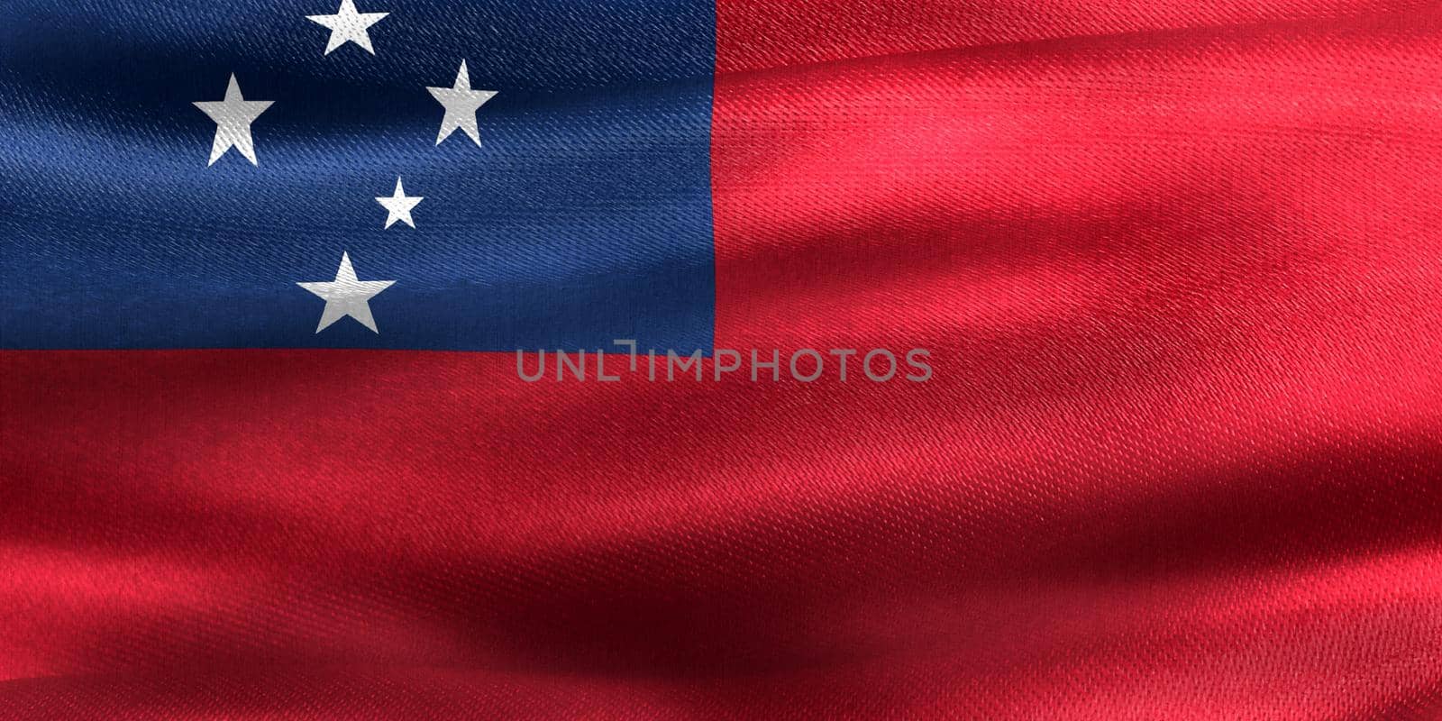 3D-Illustration of a Samoa flag - realistic waving fabric flag by MP_foto71