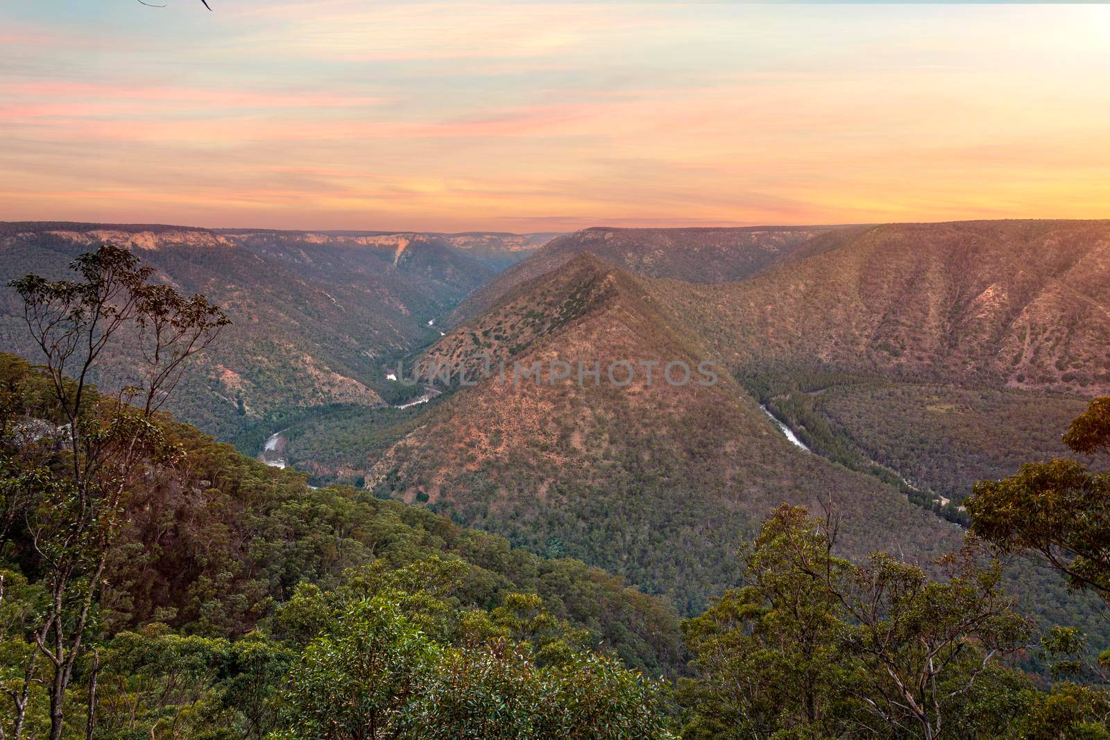 Views over Shoalhaven river and gorge from a mountain lookout by lovleah