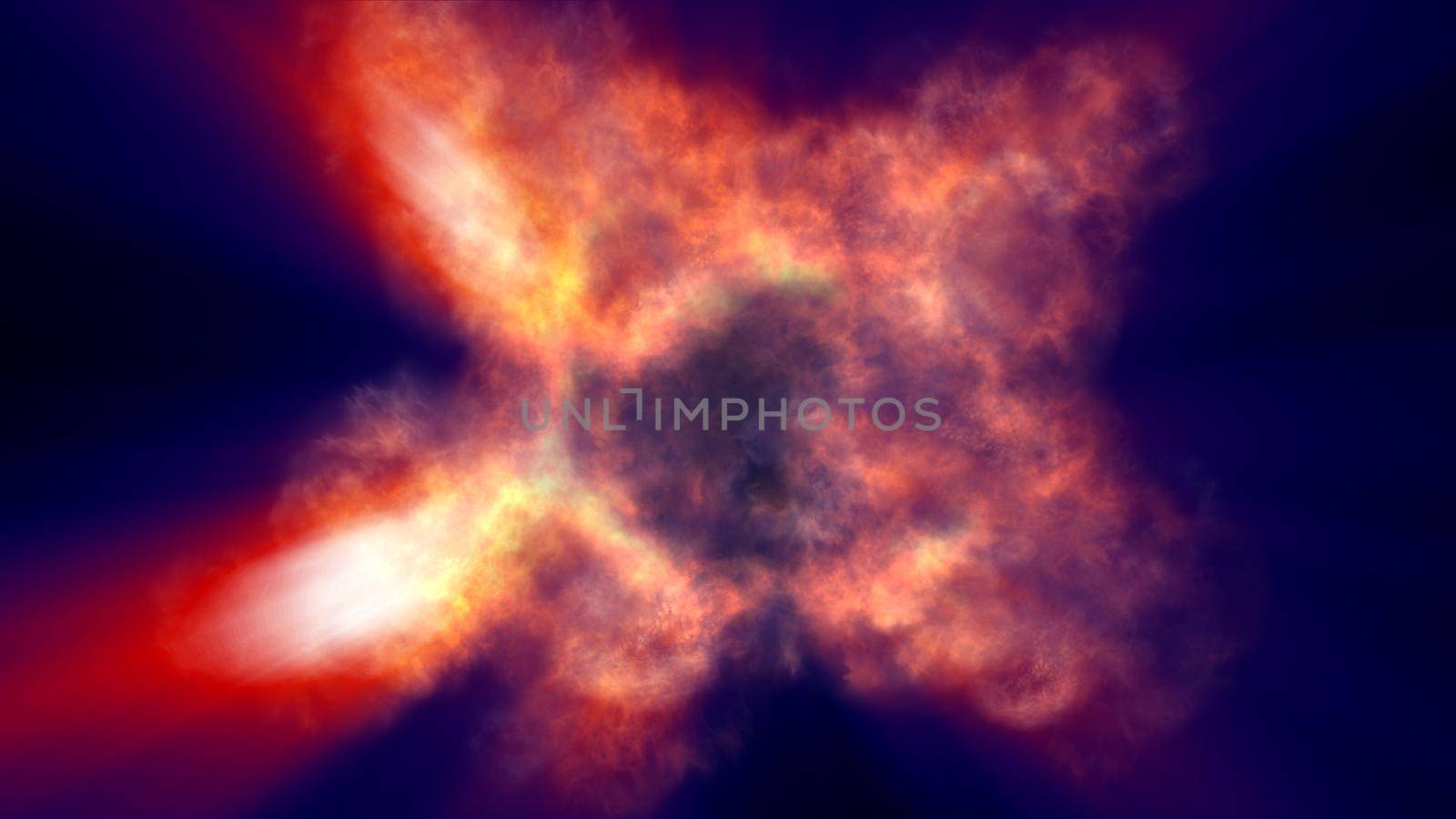 fire flame explosion in space, abstract illustration