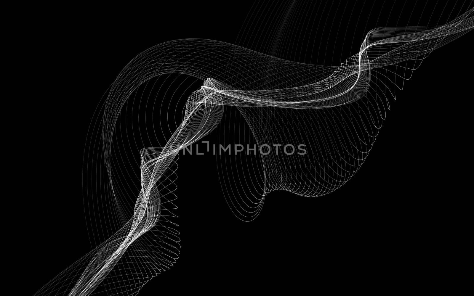 Dark abstract background with a glowing abstract waves, abstract background